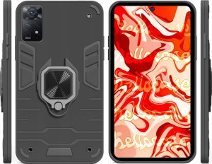Hello Case ETUI PANCERNE DO XIAOMI REDMI NOTE 11 4G CZARNE OBUDOWA ARMOR HOLDER SZKŁO 2