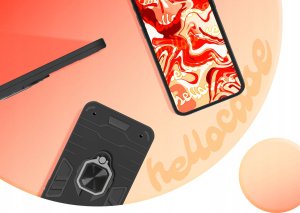 Hello Case ETUI PANCERNE DO XIAOMI REDMI NOTE 11 4G CZARNE OBUDOWA ARMOR HOLDER SZKŁO 7