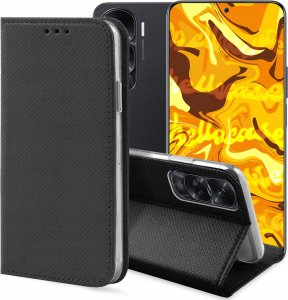 Hello Case ETUI Z KLAPKĄ DO HONOR 90 LITE 5G CZARNE ZAMYKANE MAGNETYCZNE KABURA FLIP 1