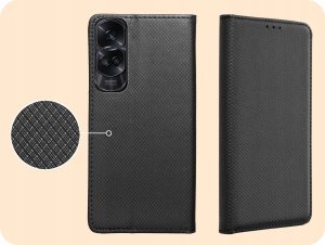 Hello Case ETUI Z KLAPKĄ DO HONOR 90 LITE 5G CZARNE ZAMYKANE MAGNETYCZNE KABURA FLIP 4