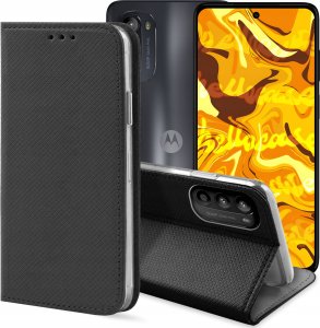 Hello Case ETUI Z KLAPKĄ DO MOTOROLA MOTO G52 CZARNE ZAMYKANE MAGNETYCZNE KABURA FLIP 1