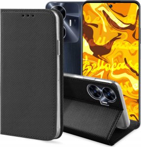 Hello Case ETUI Z KLAPKĄ DO REALME C55 CZARNE ZAMYKANE MAGNETYCZNE KABURA FUTERAŁ FLIP 1