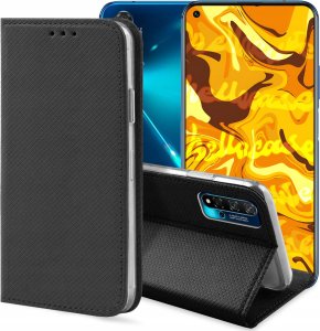 Hello Case ETUI Z KLAPKĄ DO HUAWEI NOVA 5T / HONOR 20 CZARNE ZAMYKANE MAGNETYCZNE FLIP 1