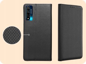 Hello Case ETUI Z KLAPKĄ DO HUAWEI NOVA 5T / HONOR 20 CZARNE ZAMYKANE MAGNETYCZNE FLIP 4