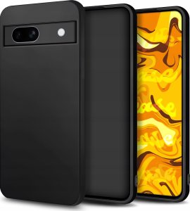 Hello Case Etui do Google Pixel 7a (Czarne, Matowe, Obudowa Slim, Silikon) 1