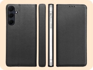 Hello Case ETUI Z KLAPKĄ DO SAMSUNG GALAXY A35 5G CZARNE ZAMYKANE MAGNETYCZNE KABURA 6