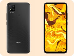 Hello Case Etui do Xiaomi Redmi 9C (Czarne, Matowe, Obudowa Slim, Silikon) SZKŁO 9H 3