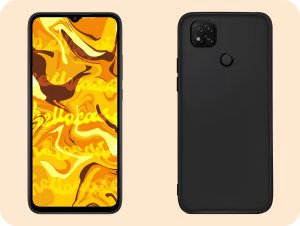 Hello Case Etui do Xiaomi Redmi 9C (Czarne, Matowe, Obudowa Slim, Silikon) SZKŁO 9H 4