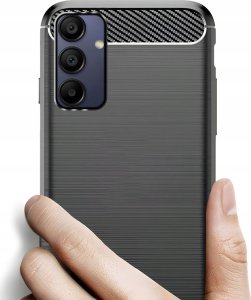 Hello Case ETUI DO SAMSUNG GALAXY A15 5G / A15 4G | PANCERNE KARBON CASE CZARNE SZKŁO 3
