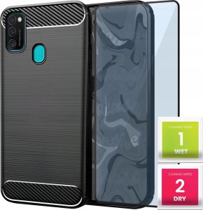 Hello Case ETUI PANCERNE KARBON DO SAMSUNG GALAXY M21 SZKŁO 1