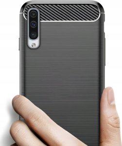 Hello Case Etui Do Samsung Galaxy A50 / A30S / A50S (Pancerne, Karbon, Czarne) SZKŁO 3