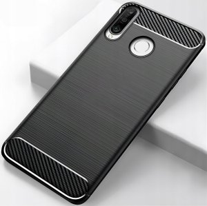 Hello Case Etui Do Huawei P30 LITE (Pancerne, Karbon, Karbonowe, Czarne) Szkło 5D 6