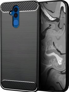 Hello Case Etui Do Huawei Mate 20 LITE (Czarne, Pancerne, Karbon) Szkło hartowane 5D 2