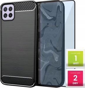 Hello Case Etui Do Samsung Galaxy A22 5G (pancerne, karbonowe, karbon, czarne) SZKŁO 1