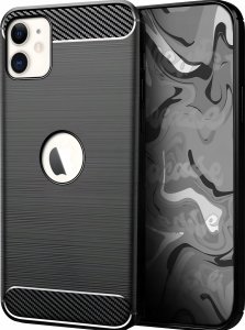 Hello Case ETUI DO IPHONE 11 | PANCERNE KARBON CASE CZARNE | OBUDOWA SZKŁO HARTOWANE 2