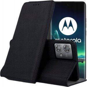 Hello Case ETUI Z KLAPKĄ DO MOTOROLA MOTO EDGE 40 NEO CZARNE ZAMYKANE MAGNETYCZNE FLIP 1