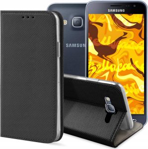 Hello Case ETUI Z KLAPKĄ DO SAMSUNG GALAXY J3 2016 CZARNE ZAMYKANE MAGNETYCZNE KABURA 1