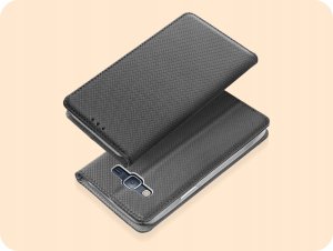 Hello Case ETUI Z KLAPKĄ DO SAMSUNG GALAXY J3 2016 CZARNE ZAMYKANE MAGNETYCZNE KABURA 2
