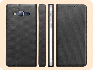 Hello Case ETUI Z KLAPKĄ DO SAMSUNG GALAXY J3 2016 CZARNE ZAMYKANE MAGNETYCZNE KABURA 6