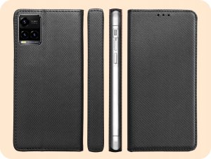 Hello Case ETUI Z KLAPKĄ DO VIVO Y21 / Y21S / Y33S CZARNE ZAMYKANE MAGNETYCZNE KABURA 6