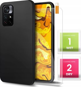 Hello Case Etui do Poco M4 Pro 5G / Redmi Note 11T 5G (Czarne, Obudowa Slim) SZKŁO 1