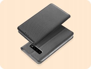 Hello Case ETUI Z KLAPKĄ DO SAMSUNG GALAXY S10 PLUS CZARNE ZAMYKANE MAGNETYCZNE KABURA 2