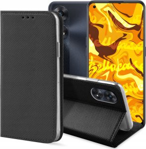 Hello Case ETUI Z KLAPKĄ DO OPPO RENO 8T CZARNE ZAMYKANE MAGNETYCZNE KABURA FUTERAŁ 1