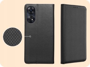 Hello Case ETUI Z KLAPKĄ DO OPPO RENO 8T CZARNE ZAMYKANE MAGNETYCZNE KABURA FUTERAŁ 4