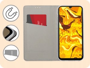 Hello Case ETUI Z KLAPKĄ DO XIAOMI REDMI 10C 4G CZARNE ZAMYKANE MAGNETYCZNE KABURA 3