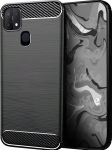 Hello Case ETUI DO OPPO A15 / A15S / A35 | PANCERNE KARBON CASE CZARNE | OBUDOWA SZKŁO 2