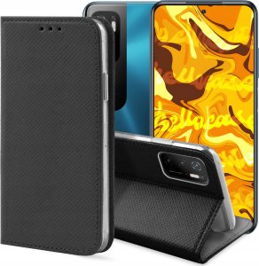 Hello Case ETUI Z KLAPKĄ DO XIAOMI POCO M3 PRO / M3 PRO 5G CZARNE ZAMYKANE MAGNETYCZNE 1