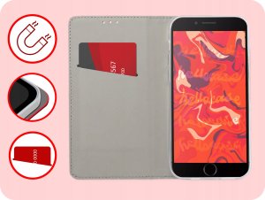 Hello Case ETUI Z KLAPKĄ DO APPLE IPHONE 7 / 8 / SE 2020 / SE 2022 CZERWONE ZAMYKANE 3