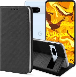 Hello Case ETUI Z KLAPKĄ DO GOOGLE PIXEL 7A CZARNE ZAMYKANE MAGNETYCZNE KABURA FUTERAŁ 1