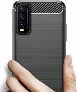 Hello Case ETUI DO VIVO Y11S / Y20S / Y12S | PANCERNE KARBON CASE CZARNE 3