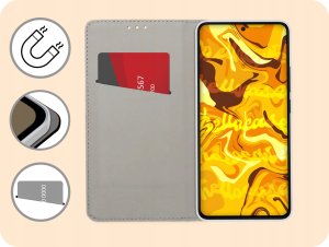 Hello Case ETUI Z KLAPKĄ DO XIAOMI POCO X6 PRO 5G / REDMI K70E CZARNE ZAMYKANE KABURA 3