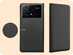 Hello Case ETUI Z KLAPKĄ DO XIAOMI POCO X6 PRO 5G / REDMI K70E CZARNE ZAMYKANE KABURA 4