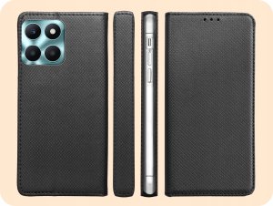 Hello Case ETUI Z KLAPKĄ DO HONOR X6A CZARNE ZAMYKANE MAGNETYCZNE KABURA FUTERAŁ FLIP 6