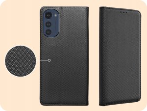 Hello Case ETUI Z KLAPKĄ DO MOTO E32 / E32S CZARNE ZAMYKANE MAGNETYCZNE KABURA FUTERAŁ 4