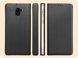 Hello Case ETUI Z KLAPKĄ DO SAMSUNG GALAXY J6 2018 CZARNE ZAMYKANE MAGNETYCZNE KABURA 6