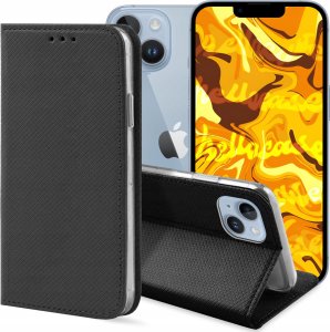 Hello Case ETUI Z KLAPKĄ DO IPHONE 14 CZARNE ZAMYKANE MAGNETYCZNE KABURA FUTERAŁ FLIP 1