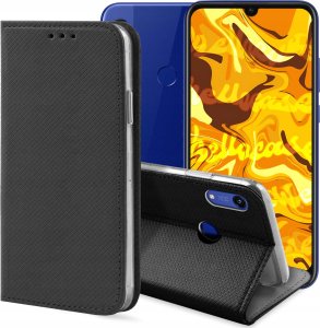 Hello Case ETUI Z KLAPKĄ DO Y6S / Y6 PRIME 2019 / HONOR 8A CZARNE ZAMYKANE MAGNETYCZNE 1