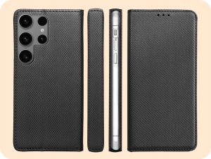 Hello Case ETUI Z KLAPKĄ DO SAMSUNG GALAXY S23 ULTRA CZARNE ZAMYKANE MAGNETYCZNE FLIP 6