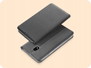 Hello Case ETUI Z KLAPKĄ DO SAMSUNG GALAXY J3 2017 CZARNE ZAMYKANE MAGNETYCZNE KABURA 2