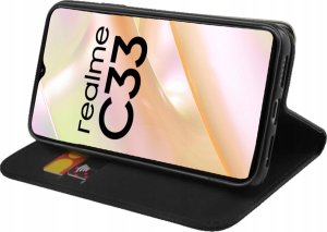 Hello Case ETUI Z KLAPKĄ DO REALME C33 CZARNE ZAMYKANE MAGNETYCZNE KABURA FUTERAŁ FLIP 6