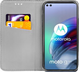 Hello Case ETUI Z KLAPKĄ DO MOTOROLA MOTO G100 CZARNE ZAMYKANE MAGNETYCZNE KABURA FLIP 1