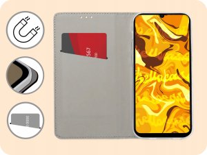 Hello Case ETUI Z KLAPKĄ DO SAMSUNG GALAXY A05 CZARNE ZAMYKANE MAGNETYCZNE KABURA FLIP 3