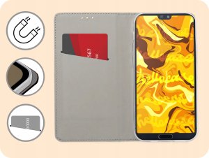 Hello Case ETUI Z KLAPKĄ DO HUAWEI P20 PRO CZARNE ZAMYKANE MAGNETYCZNE KABURA FUTERAŁ 3