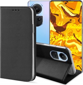 Hello Case ETUI Z KLAPKĄ DO OPPO RENO 10 5G / 10 PRO 5G CZARNE ZAMYKANE MAGNETYCZNE 1