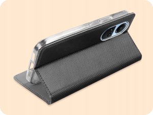 Hello Case ETUI Z KLAPKĄ DO OPPO RENO 10 5G / 10 PRO 5G CZARNE ZAMYKANE MAGNETYCZNE 5