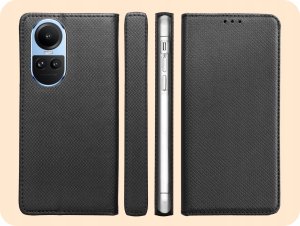 Hello Case ETUI Z KLAPKĄ DO OPPO RENO 10 5G / 10 PRO 5G CZARNE ZAMYKANE MAGNETYCZNE 6